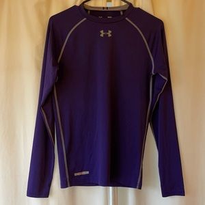 Under Armour HeatGear Compression Long Sleeve Shirt Purple – Size L